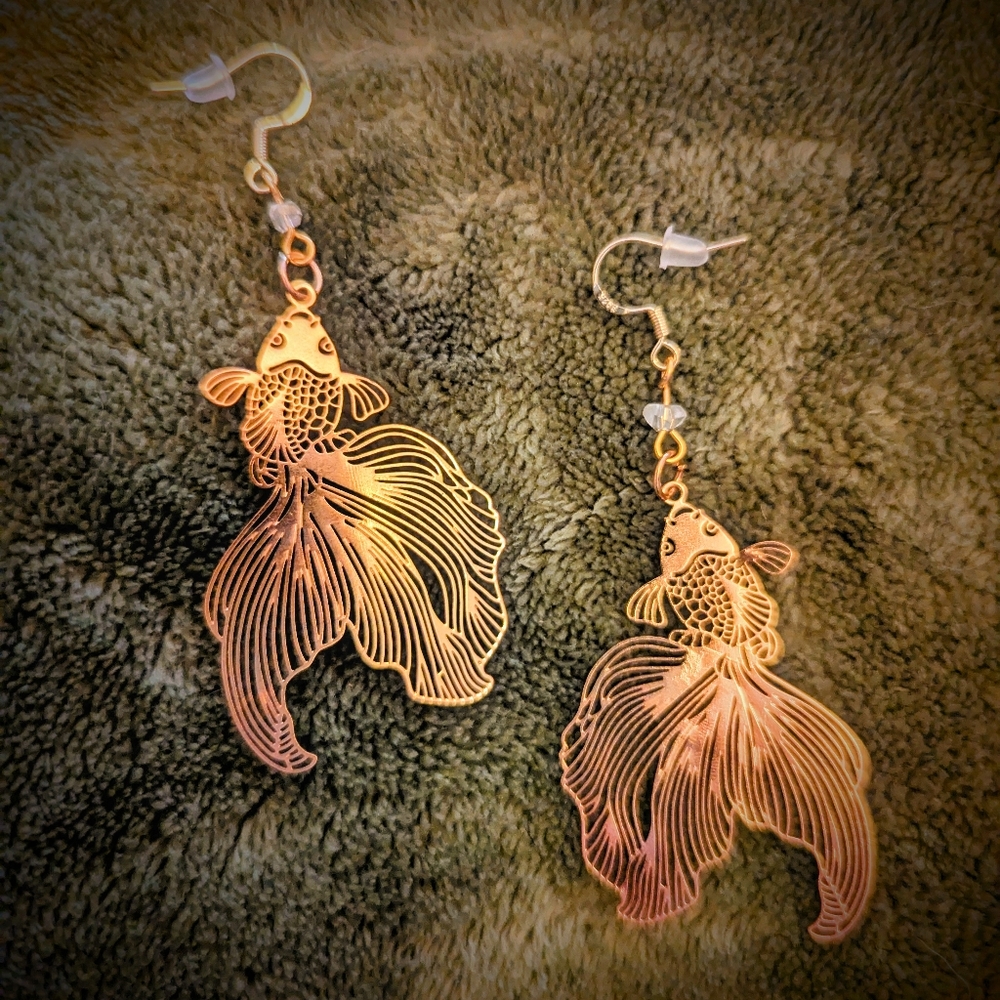 Koi Gold Fish-Shaped Earrings